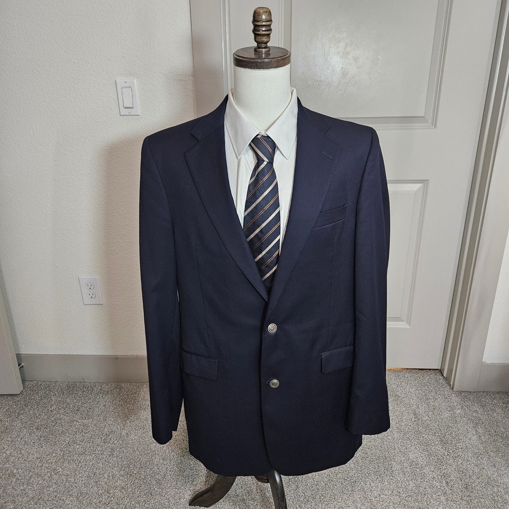 Jack Victor Classic Mens 42 XL Navy Blue 100% Wool Blazer Sport Coat Canada
